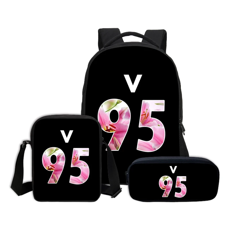 

VEEVANV 3 PCS/SET Children Bookbag BTS Letter Printing Backpacks Girls School Bag Boys Casual Daily Shoulder Bag Fashion Mochila
