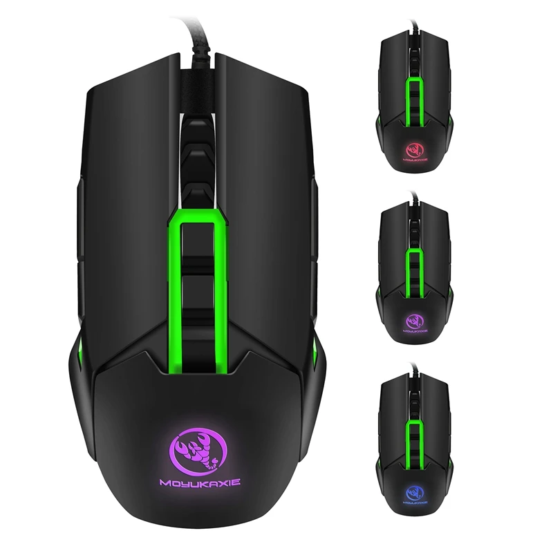 Goede HXSJ S400 Backlit Gaming Mouse Mechanische Macro #039;S Defini euml;ren Bedrade Muizen 3200 dpi 9 Sleutel USB Links Rechterhand Dual gebruik Muis Voor PC