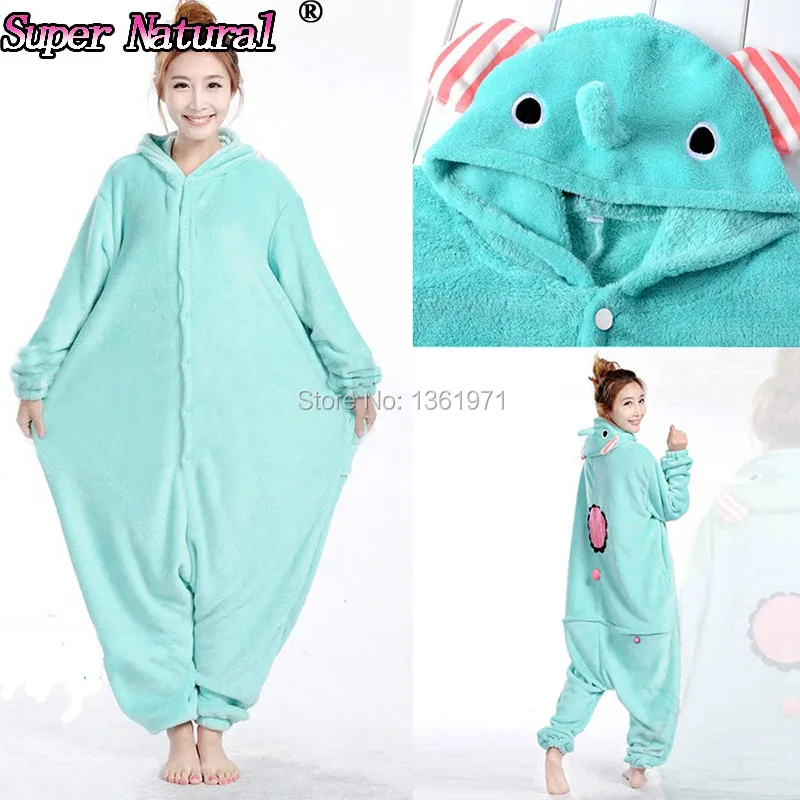 HKSNG Women Girls Adult Winter Animal Mouton Elephant Kigu Pajamas