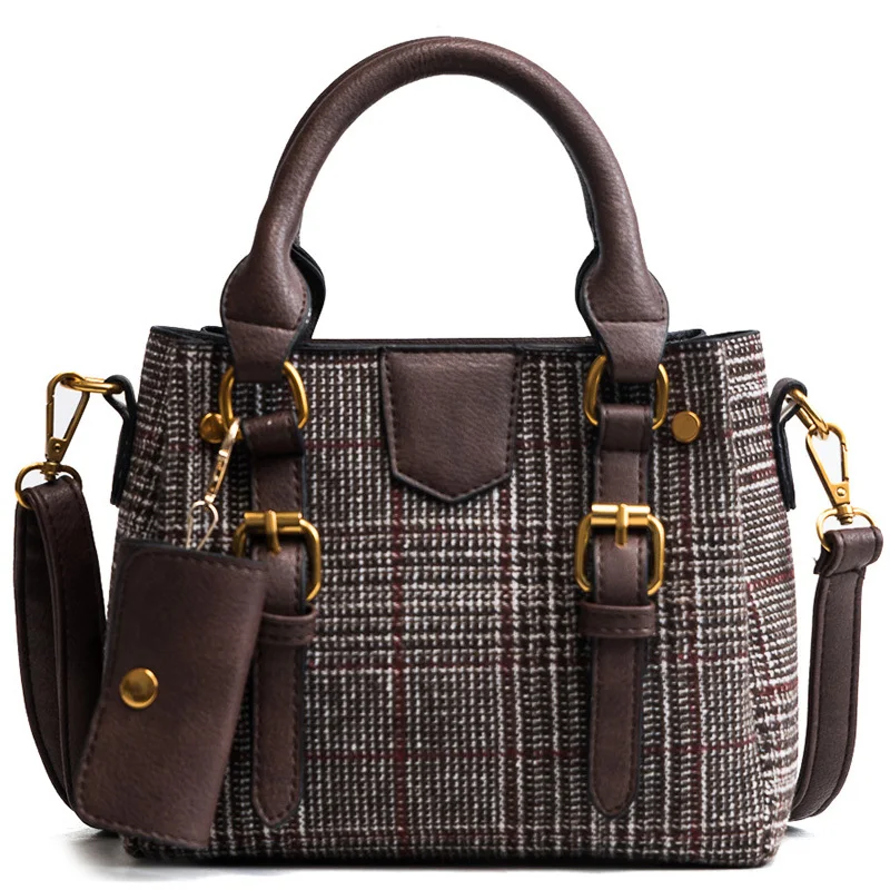 

2018 High Capacity Wool Retro Striped Handbag Female Bolsa Ladies Messenger Women New Brand Vintage Shoulder Bag Cross Body Bags