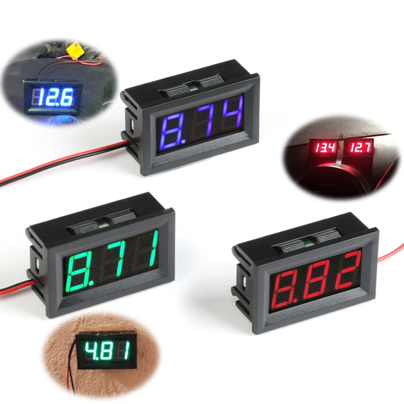 

Digital Voltmeter DC 4.5V to 30V Digital Voltmeter Voltage Panel Meter 2 Wires For 6V 12V Electromobile Motorcycle Car 0.56''