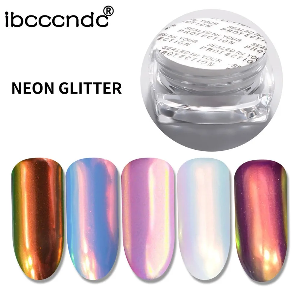 

2019 Neon Symphony spangles nails Discoloration manicure glitter Powder Nail Art Mermaid Pigment Dust DIY Nail Decor #8