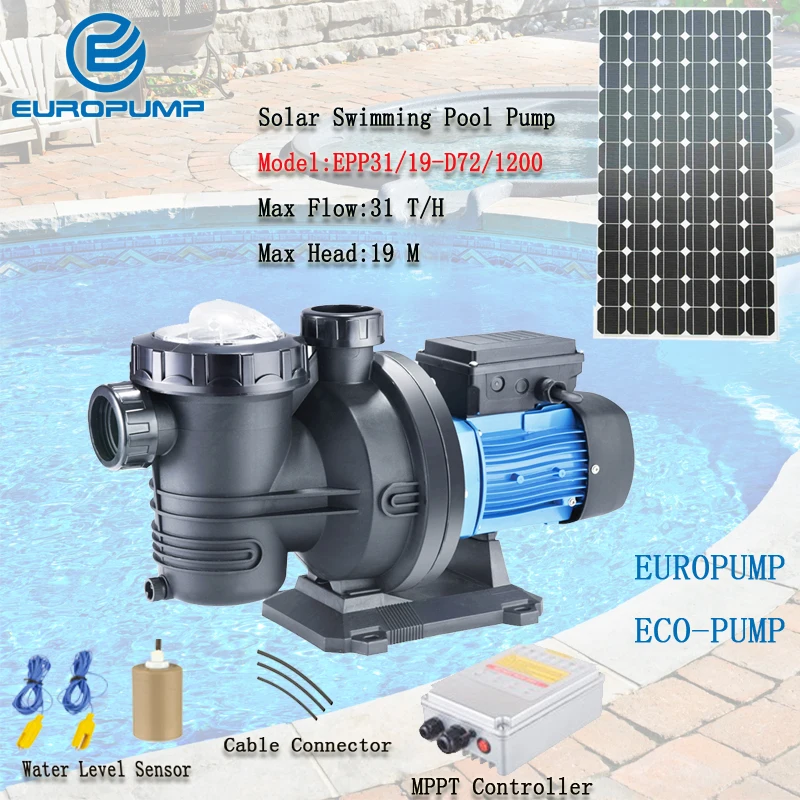 EUROPUMP 1.8HP Solar Pump DC solar swimming pool pumps Max flow 31000 L/H Lift 19M surface pump MODEL(EPP31/19-D72/1200) | Обустройство