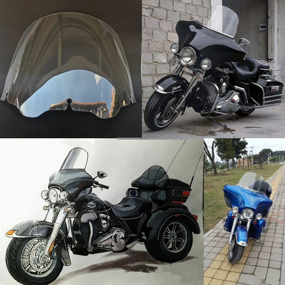 

13" Clear Windshield For 96-13 Harley Touring Street Glide Electra Ultra Classic 1996 1997 1998 1999 2010 2011 2012 2013