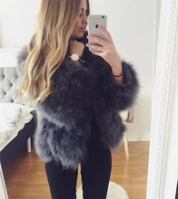 100% Fluffy Feather Fever Fur Jackets Handmade Knitted Genuine Ostrich Fur Coat Women Retail / Wholesale Natural Fur Jacket