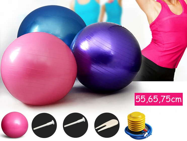 Pvc 65cm Yoga Pilates Ball Gym Exercise Practice Training Balls Indoor