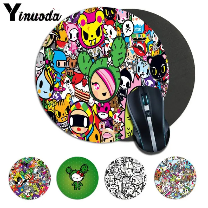 

Yinuoda Fashion Tokidoki Computer Gaming Lockedge Mousemats Size for 200*200*2mm and 220*220*2mm round mousepad Game Mousepad