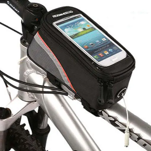 ROSWHEEL велосипедные сумки, велосипедная Рама для iPhone, сумки, держатель, сумка для мобильного телефона, чехол, сумка для велосипеда, аксессуары - Цвет: red strip