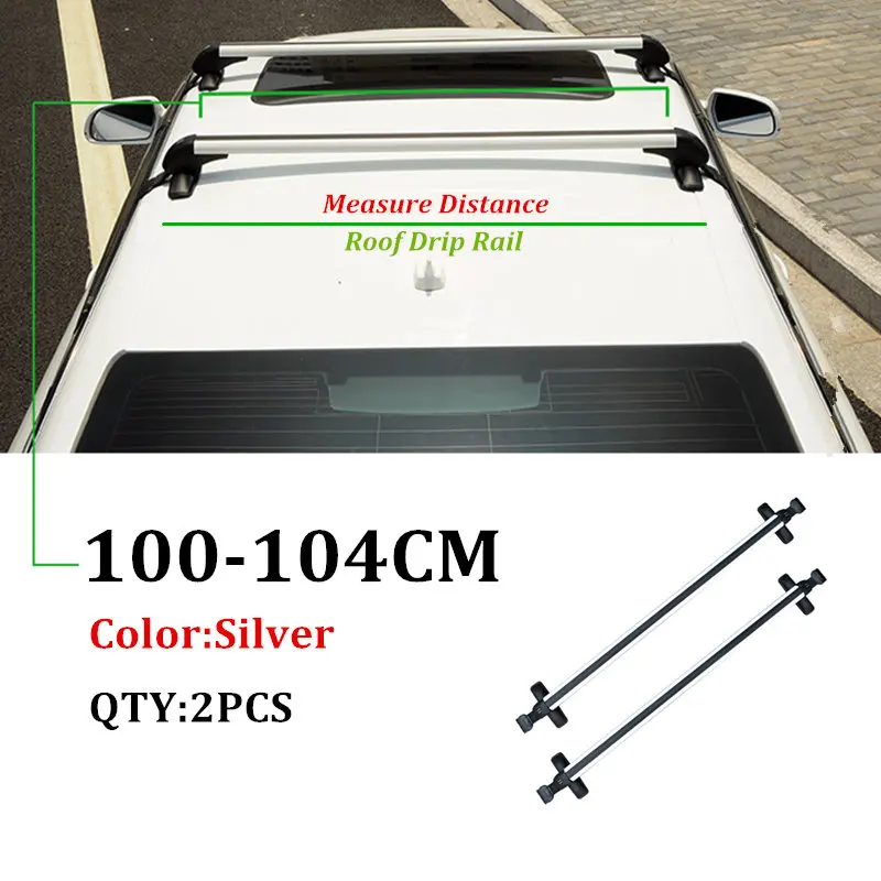 ALWAYSME, 2 шт., универсальный, подходит для автомобиля, без оригинала, RoofRack, автомобиль, внедорожник, алюминиевый верх, багаж, багажник на крышу, поперечная планка с противоугонным замком - Цвет: Silver 100-104CM