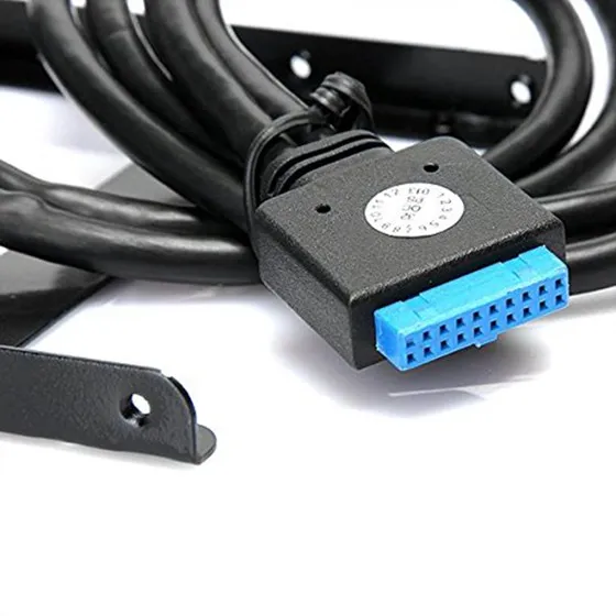 USB 3,0 Передняя панель концентратор 2 порта расширения 20 Pin к USB3.0 кронштейн кабель для компьютера ПК