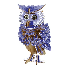 Surwish 3D деревянные головоломки креативный подарок обучения, развивающие игрушки для детей-Сова узор