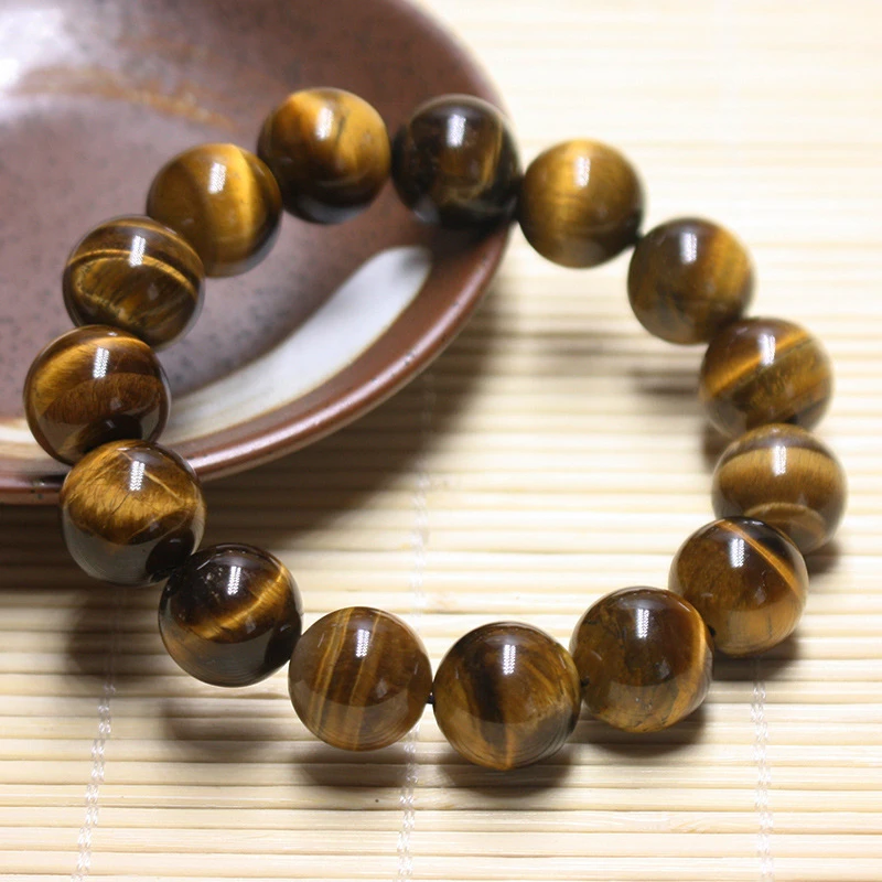 8mm Elastic Rope Tiger eyes Beads Bracelet Men Charm Natural Stone For Man Women Handmade Casual Jewelry Pulseras | Украшения и