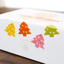 200 шт/партия цветная Рождественская елка украшения наклейки чашка подарок запечатывание коробки стикер выпечки пакет торт коробка украшения