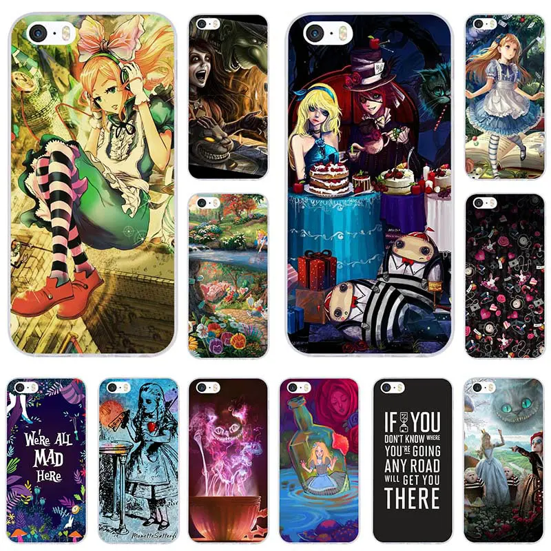 Soft TPU Silicone Cell Phone Cases for iphone X XR XS Max 8 7 6 6S Plus 5 5S 5C SE 4 4S Shell Alice in Wonderland Bonkers | Мобильные