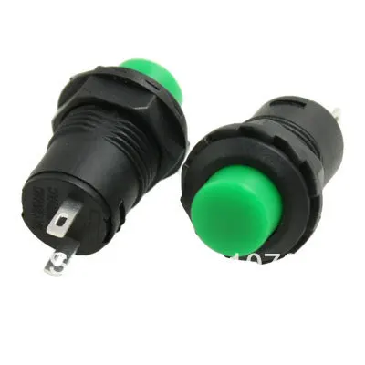 

20pcs Green Round Head Latching Maintained Push Button Switch 2 Pins N/O Normally Open DS-428 SPST AC 125V/3A 250V/1.5A