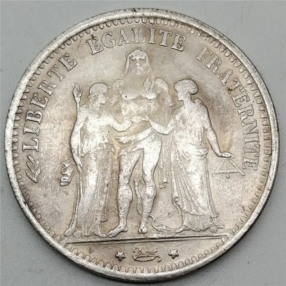 

1875 France 5 Francs Plated Silver Collectibles Copy Coin