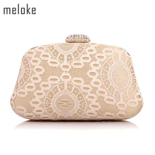 Meloke, новинка, женский кружевной вечерний клатч, модные женские сумки для банкета со стразами, Брендовые вечерние сумки для ужина, Прямая поставка MN312