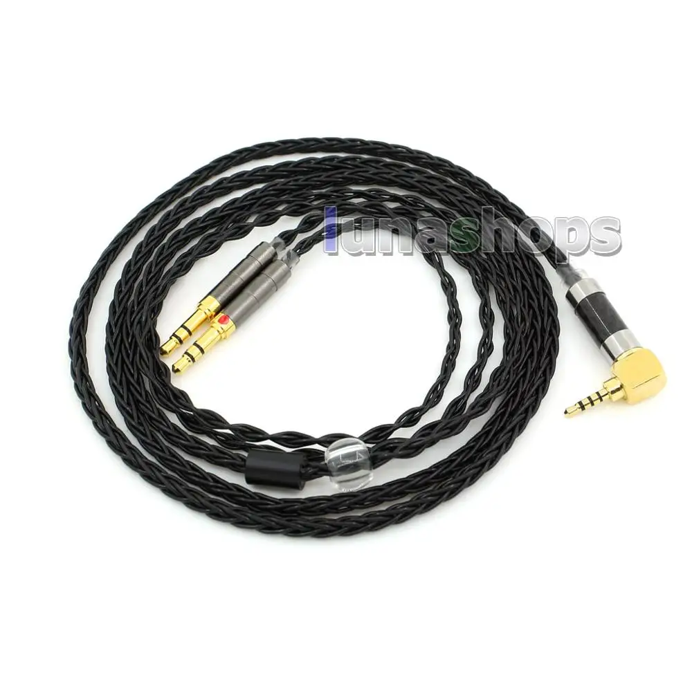LN006425 Black Silver Plated XLR 2 5mm 4 4mm 3 5mm 8 Core Headphone Earphone Cable For Onkyo A800
