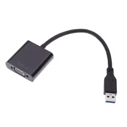 USB 3,0 к VGA Мульти-дисплей адаптер конвертер внешняя видеокарта черный