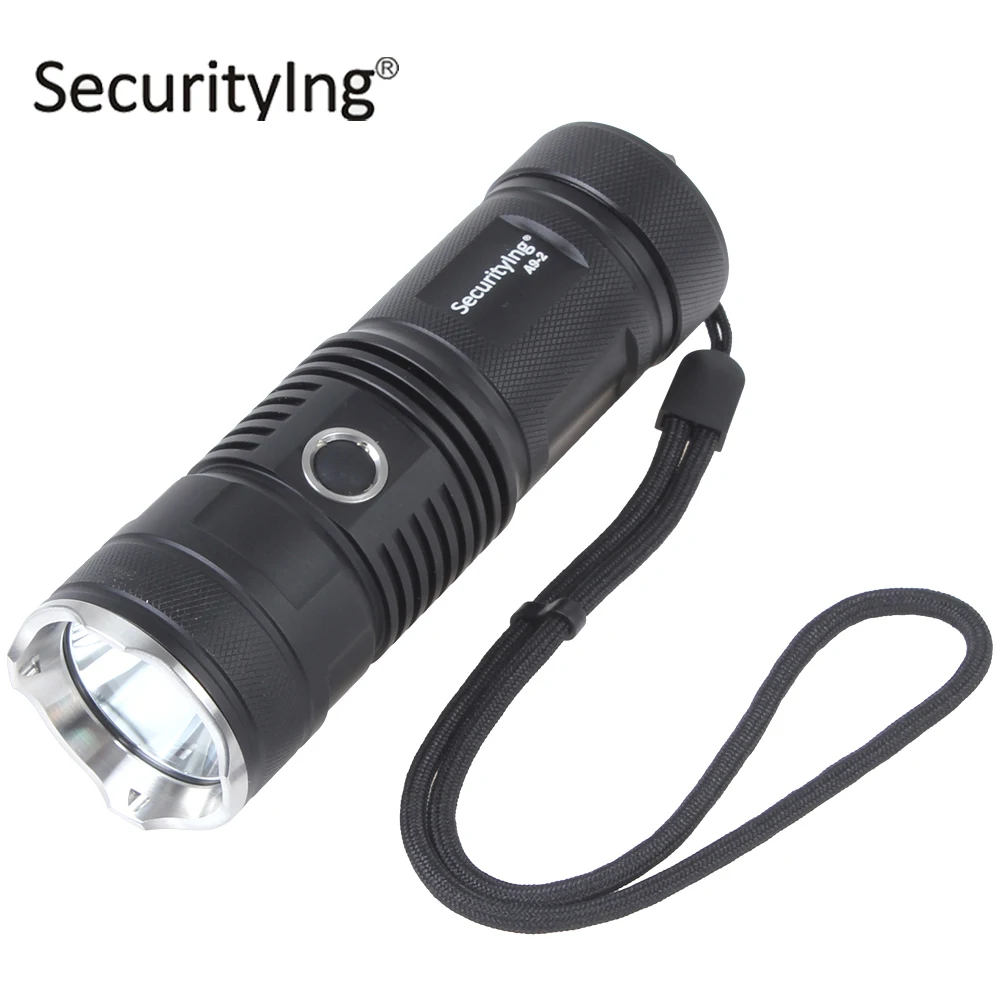 

SecurityIng XM-L2 U2-1A LED Flashlight Torch Waterproof 5 Mode Stainless Steel LED Flash Light Torch with 500m Lighting Distance