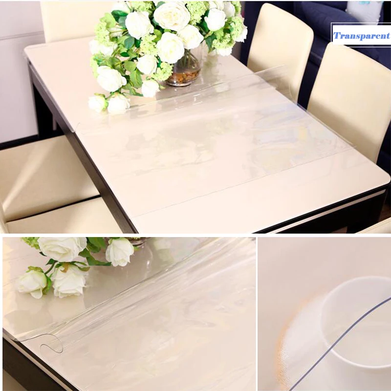 PVC Transparent Waterproof Tablecloth Frosted Waterproof and oil proof table cover Kitchen Table Covers Soft Glass Table cloths