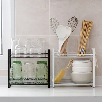 

1 pc Storage Rack Condiment Iron Multifunction Standing Holder Shelf Iron Organizer Rack for Kitchen