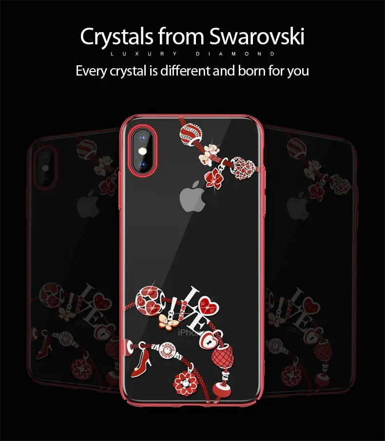 KINGXBAR Case for iPhone Xs Max Case Cute Patterned for iPhone Xs Cover Transparent for iPhoneXs Luxury Crystals from Swarovski  (5)