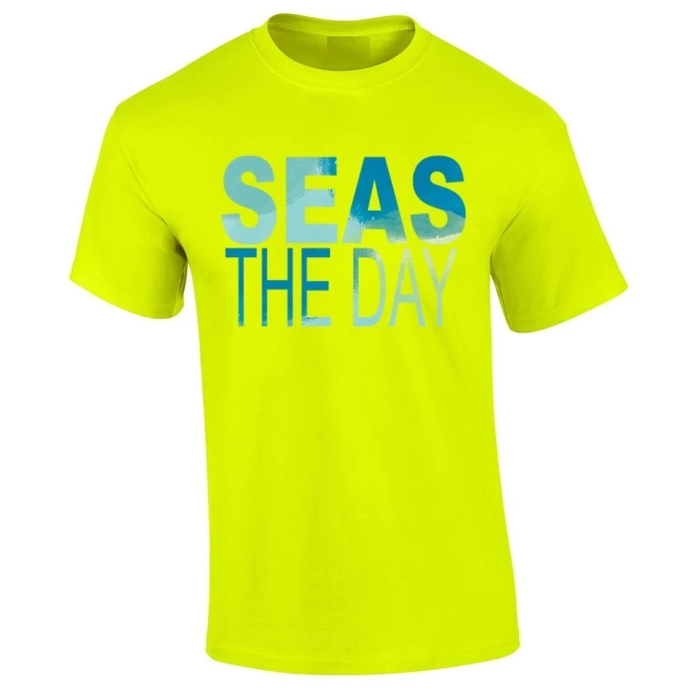Funny Seas The Day Beach T-Shirt Summer Vacation Tee
