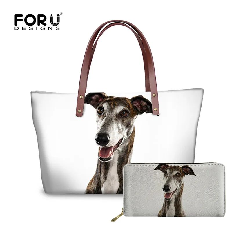 FORUDESIGNS حقيبة كتف السلوقي كلب 3D الطباعة النساء حقائب 2 قطعة/المجموعة طويلة محافظ واليد حقيبة رداء علوي غير رسمي-حقائب بيد FORUDESIGNS حقيبة كتف السلوقي كلب 3D الطباعة النساء حقائب 2 قطعة/المجموعة طويلة محافظ واليد حقيبة رداء علوي غير رسمي-حقائب بيد