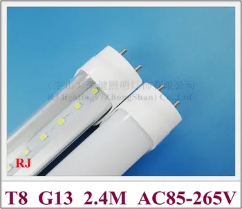 

LED tube G13 LED fluorescent tube light 2.4m 2400mm 8 feet AC85-265V T8 4200lm 40W-45W Aluminum+PC CE ROHS CW / WW