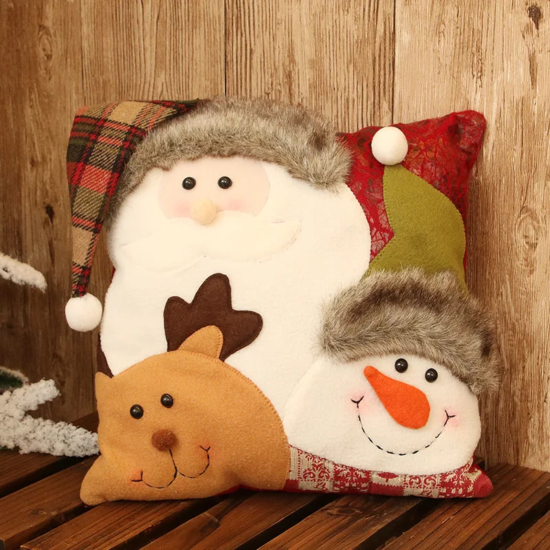 

Hot Selling Christmas Ornaments Snowman Pillow Cushion Christmas Children Gift Christmas Snow Man Deer Gift Decorations for Home
