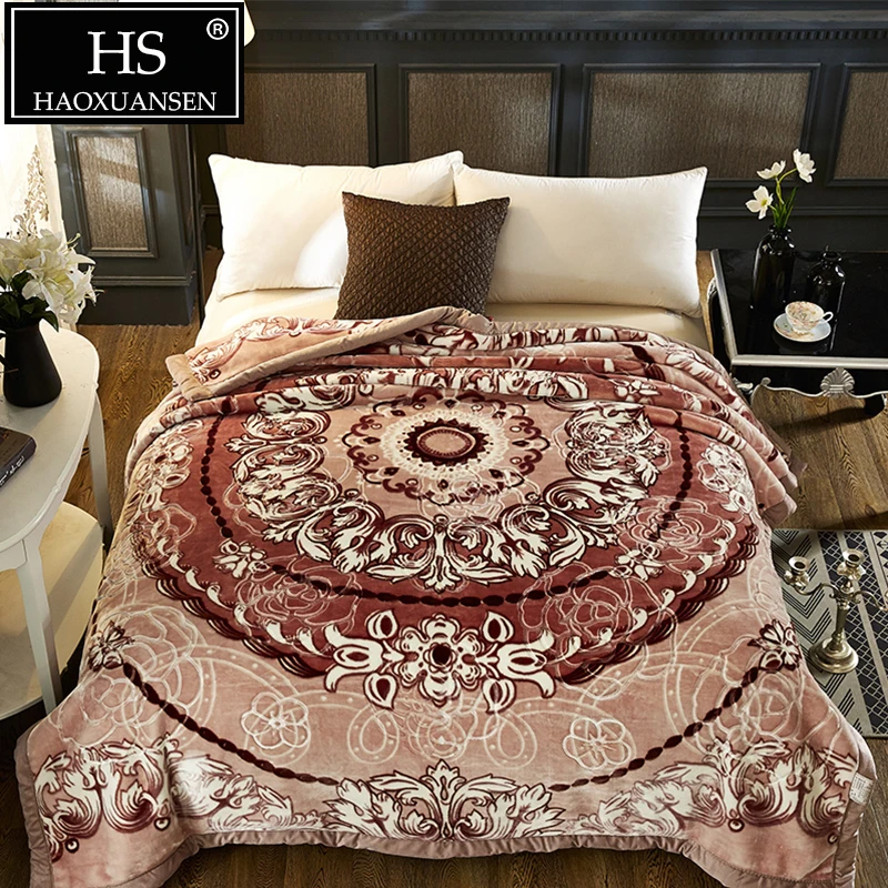 4Kg Double Layer Super Soft Cloudy Blanket European Floral Winter