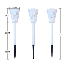 3pcs/set Hollow-Out Flower Butterfly Design Solar Lawn Light Waterproof Night Lights Outdoor Garden Decoration