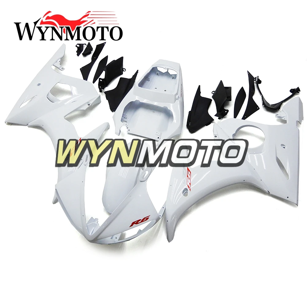 

Complete Fairings Kit For Yamaha R6 03-04 2003 2004 Injection ABS Plastics Motorbike Cowlings Fairings White Bodywork Covers New