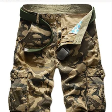 TANGNEST мужские повседневные шорты без ремня с несколькими карманами военные камуфляжные мужские шорты Горячая Распродажа хорошее качество короткие MKD1051