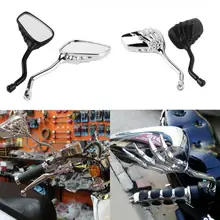 2 шт., зеркало для мотоцикла, хромированный скелет, череп, ручная коготь, боковое зеркало заднего вида, для электровелосипеда, мото, заднего вида, задняя сторона, зеркала для мотоцикла