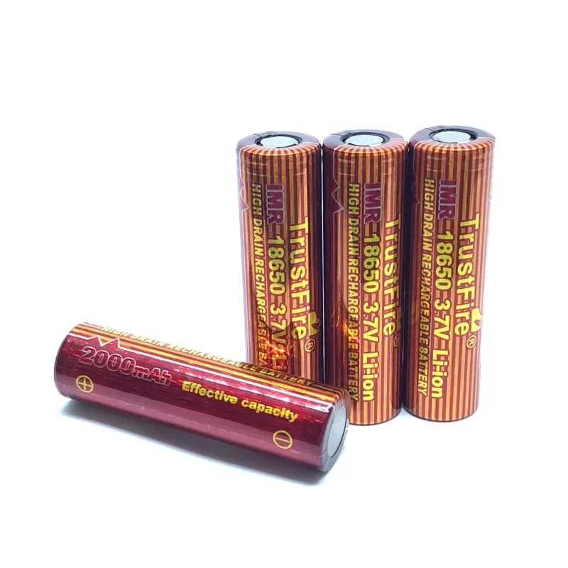 

TrustFire IMR 18650 3.7V 2000mAh High Drain Rechargeable Battery Lithium-ion Batteries For e-cigarette led flashlights
