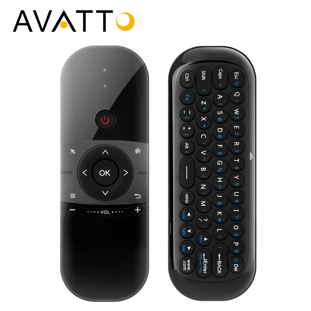 [AVATTO] Mini Air Mouse For Gyro Sensing Gaming 2.4GHz Wireless English Keyboard Remote Control For Windows Android TV Box PC