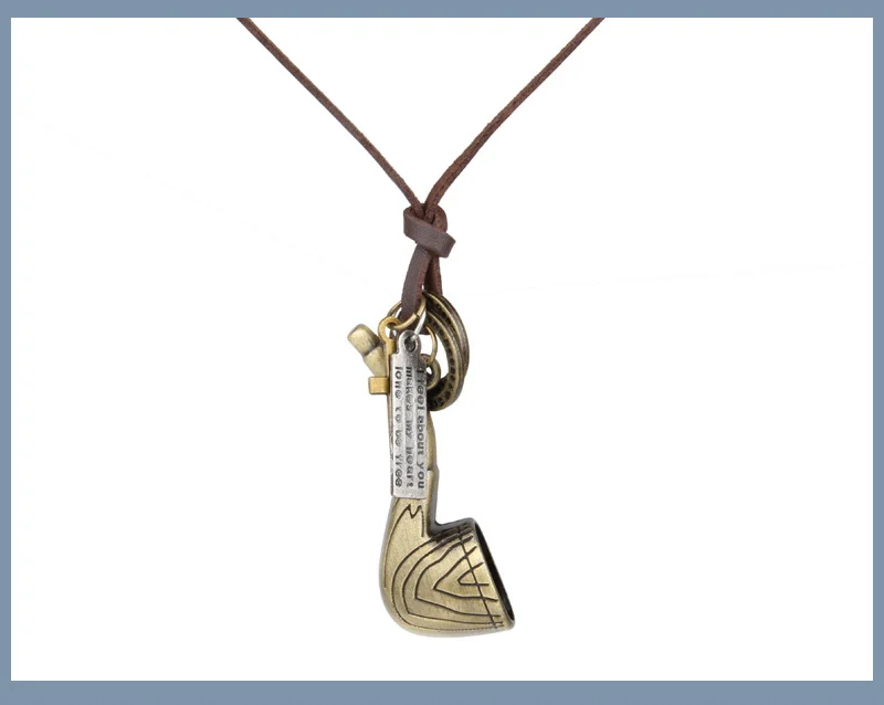 NIUYITID Vintage Somke Pipe Necklace & Pendant Men Women Long Leather Chain Jewelry Adjustable Male Neckless Accessories (4)