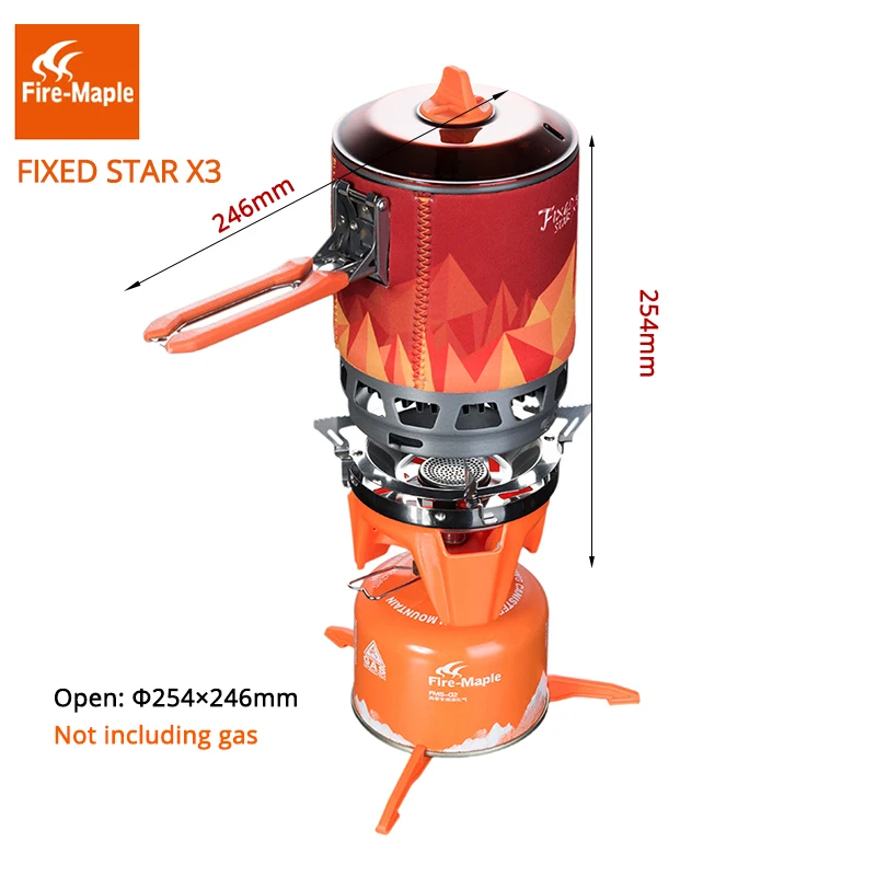 Comprar Fire Maple Camping Gas quemadores exterior Backpacking sistema de cocina 2200W 0.8L 600g con piezoignición Gas estufa FMS X3