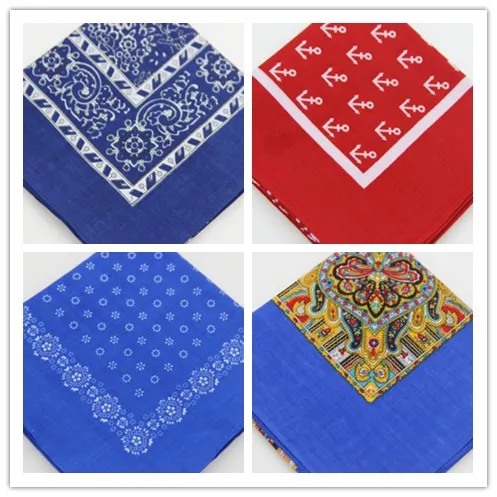 

68 x68cm New Fashion Hip Hop 100% Cotton Bandana Square Scarf Retro Paisley Square Scarf "Women Neck Wrist Wrap Band Headband