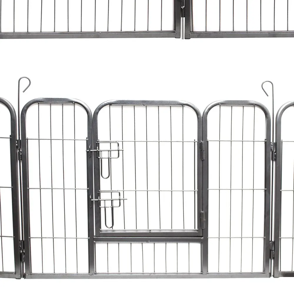 03 8 Panel Heavy Duty Portable Pet Playpen Folding Metal Cat Dog Exercise Pen Foldable Playpen Fence with Door Pop-Up Kennel Dog Cage
