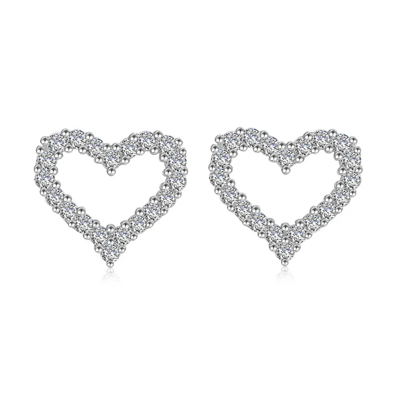 

Heart-shaped Cute Earrings for Women Korean Fashion Charm Temperament Full Zircon Ear Party Jewelry Gift Boucles Doreilles