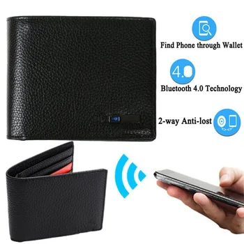 

Smart Bluetooth Anti-Lost Anti-Theft Wallet Leather Men's Short Wallet First Layer Cowhide Korean Fashion Wallet Leather Goods