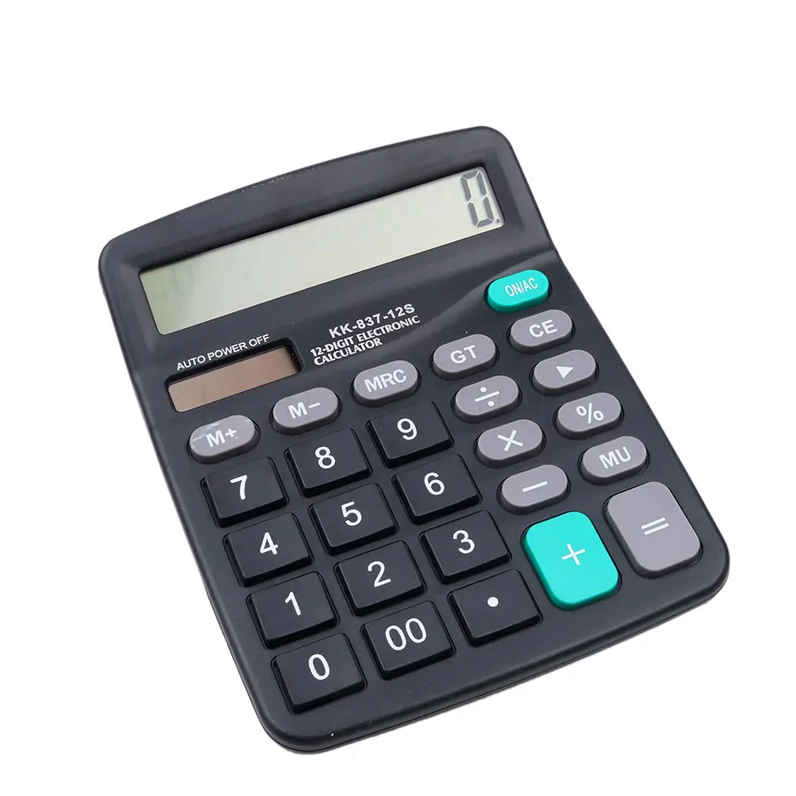 Kebidumei солнечный калькулятор рассчитать Солнечный 2 в 1 Питание 12 цифровой электронный калькулятор с большой кнопкой для офиса
