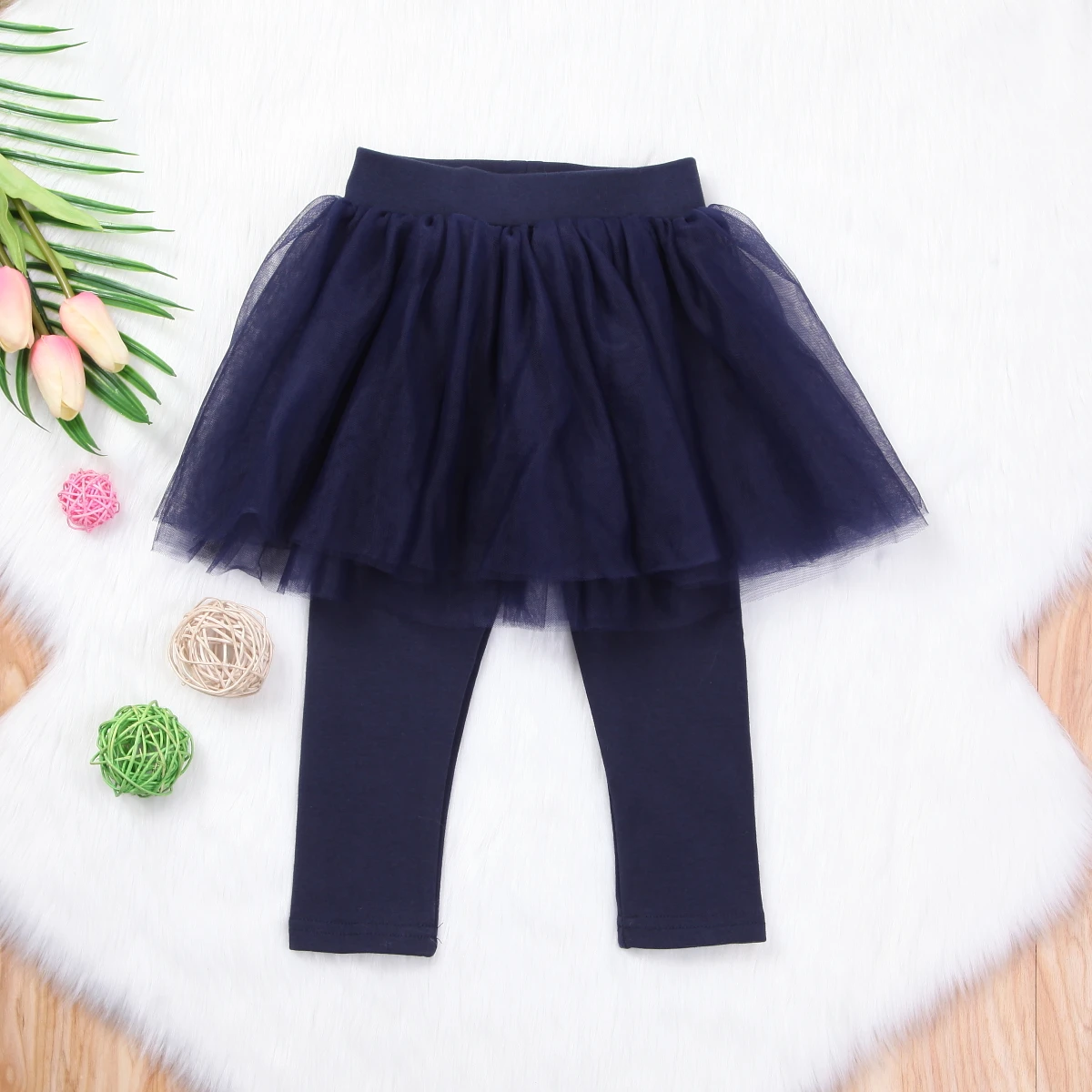 4colors Baby Kids Girls Lace Tutu Skirt Princess Leggings Pants Culotte