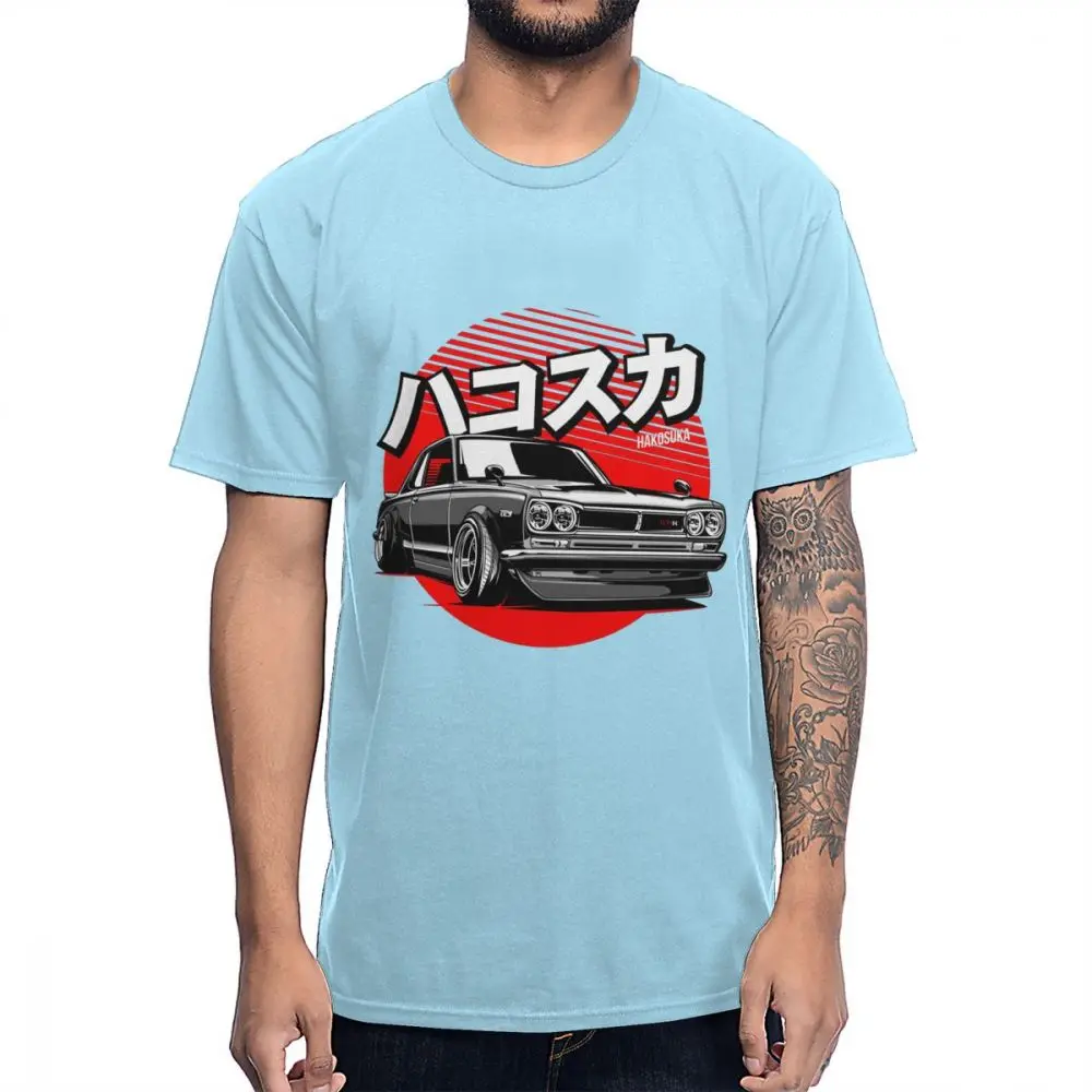 Небесно-голубой Винтажная GTR Hakosuka Skyline PGC10 Футболка мужская качественная летний обычный тройник хлопок, большой размер - Цвет: Небесно-голубой