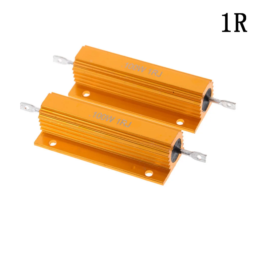 

JETTING 2pcs 100W Watt Shell Power Aluminum Housed Case Wirewound Resistor 1Ohm 1R