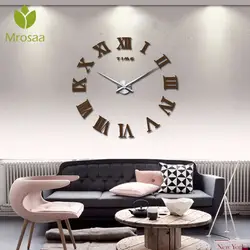 2019New Модные Современные Кварцевые часы 3d большие акриловые зеркальные настенные часы Diy кварцевые часы для дома кухни гостиной римские