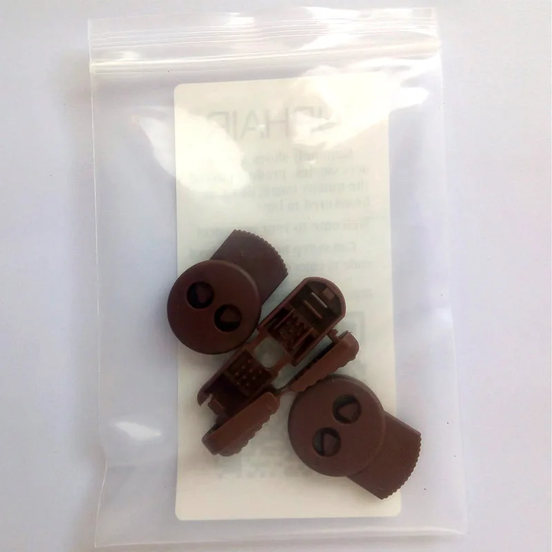 JUP1-50 Sets Light Brown Flat Buckle Elastic Shoes Buckles Decorative Buckles Child Adult No-tie Shoelaces Never Tie Laces Again